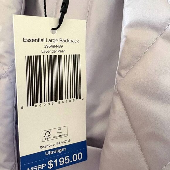 Vera Bradley Essential Ultralight Backpack Lavender Pearl- NWT- MSP $195 - Picture 4 of 5